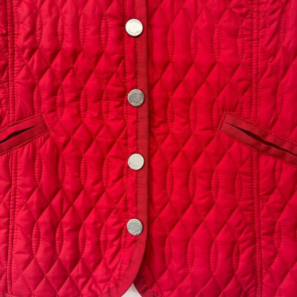 Tommy Hilfiger Womens Red Quilted Sleeveless Collared Button Down Vest size Med - Picture 5 of 12